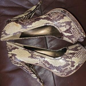 Snakeskin Patterned Women's Heels
